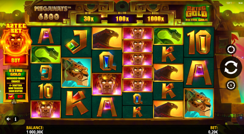 Aztec Gold Extra Gold Megaways slot - Vysoká volatilita 