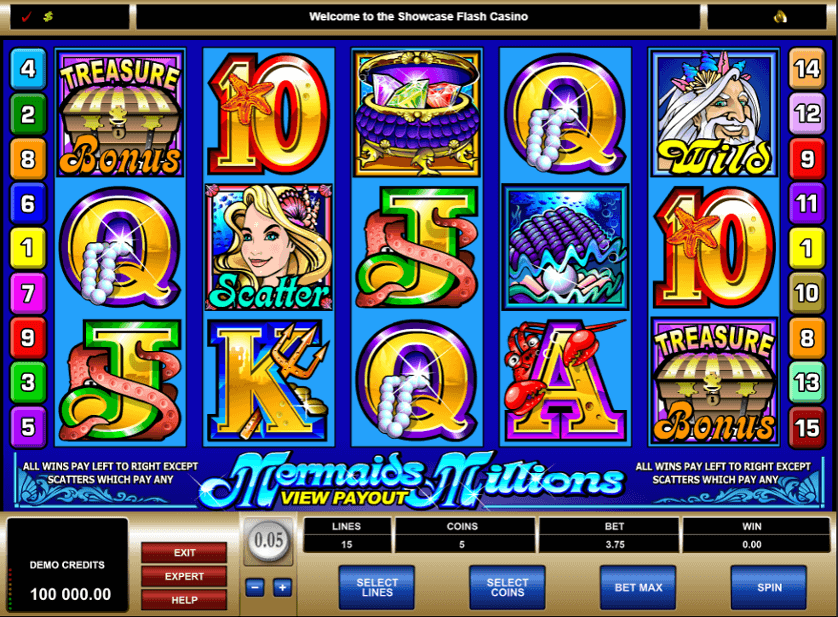 Bonusy v casino hře Mermaids Millions