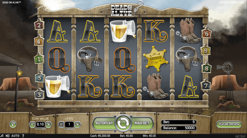 Dead or Alive slot - Vysoká volatilita