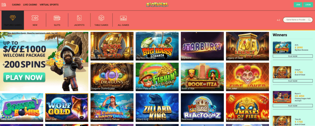 Slotanza casino recenze