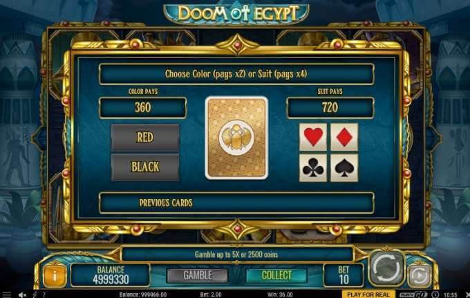 gambling možnost v casino hře Doom of Egypt