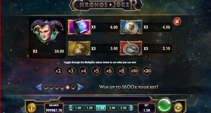 Nový herní automat Chronos joker a jeho speciální casino bonusy!