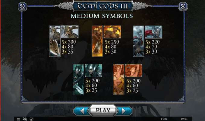 Demi Gods 3 symboly