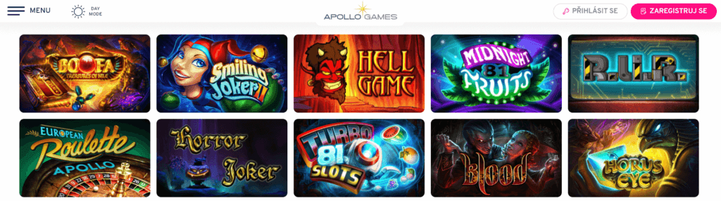 nabídka her apollo games