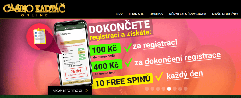 Casino Kartáč uvítací bonus