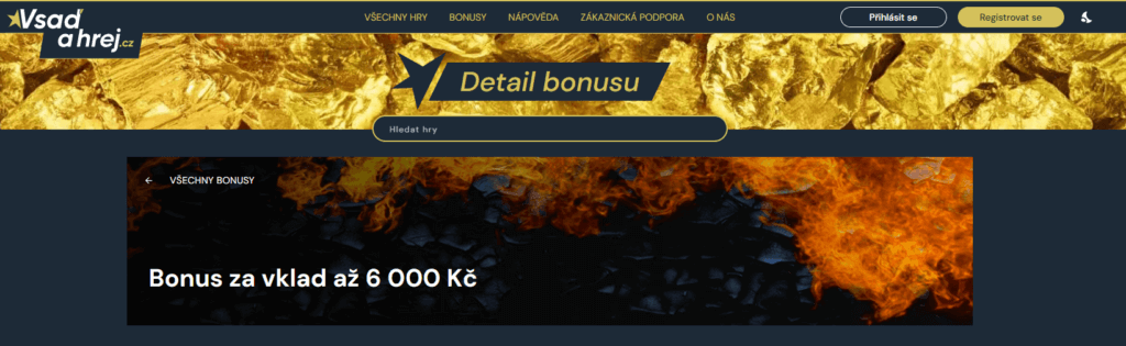 Vsaď a Hrej Casino bonus za vklad