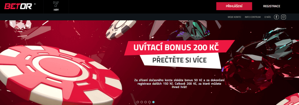 Betor Casino uvítací bonus