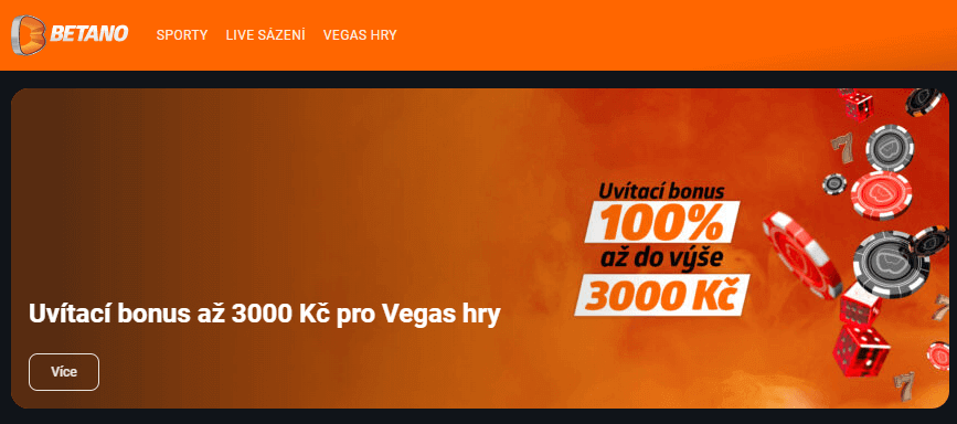 100% uvítací bonus až 3000 Kč