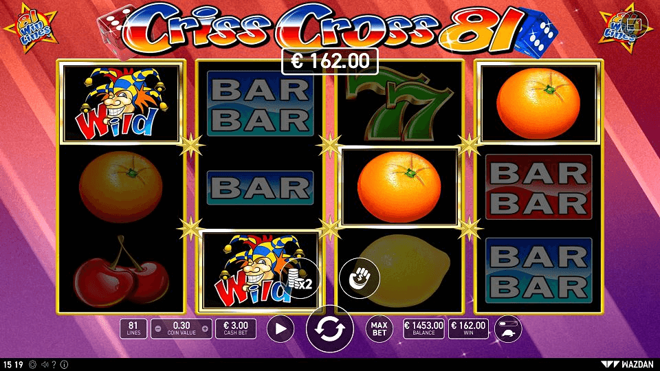 Jackpot a maximální výhra Criss Cross 81