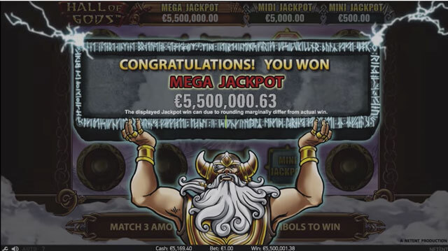 Mega Jackpot ve hře Hall of Gods