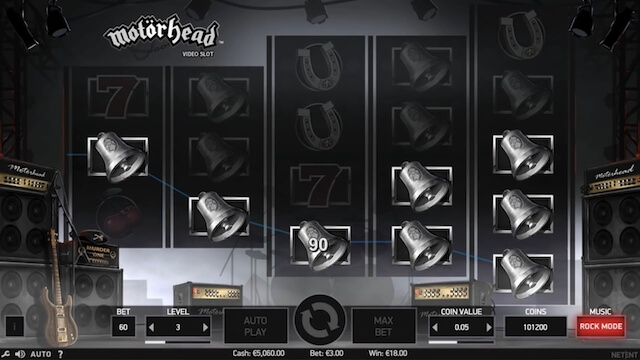 Výherní kombinace zvonů v herním automatu Motörhead