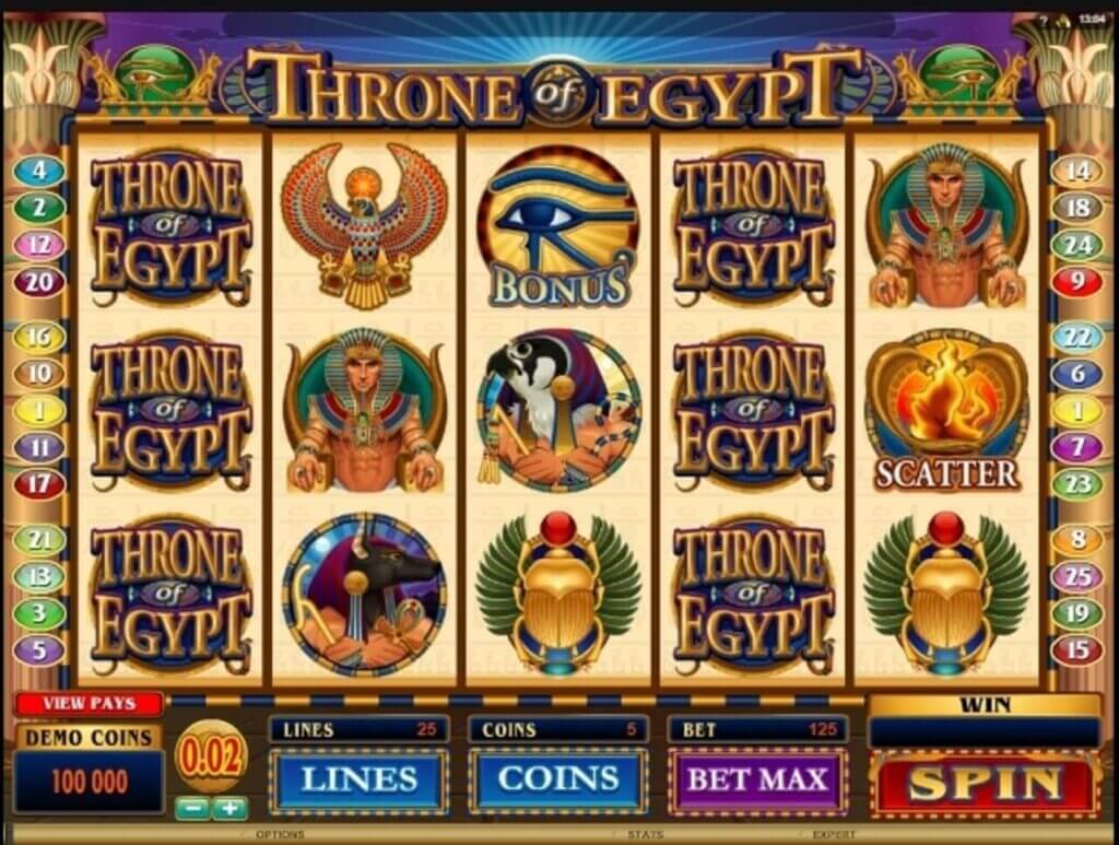 Automat zdarma neboli hra Throne of Egypt