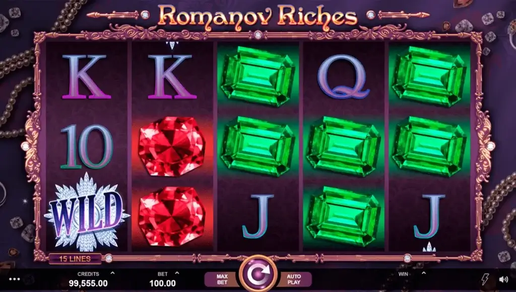 Video automat neboli hra Romanov Riches!