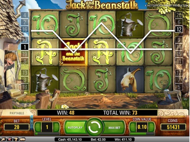 Wild bonus můžete najít ve hře Jack and Beanstalk!