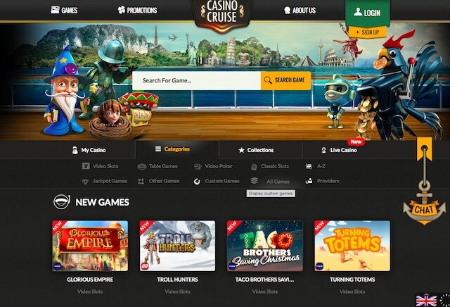 Online hrací automaty v Casino Cruise