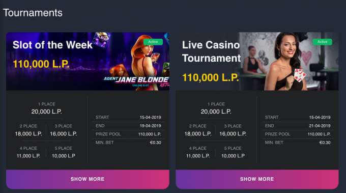 Casino turnaje v hazardní online casinu pro rok 2019 Buran