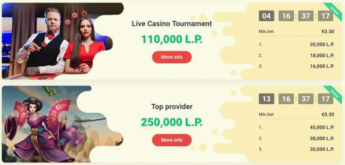 Casino Turnaje v Yoyo casino - nové casino pro české hráče 