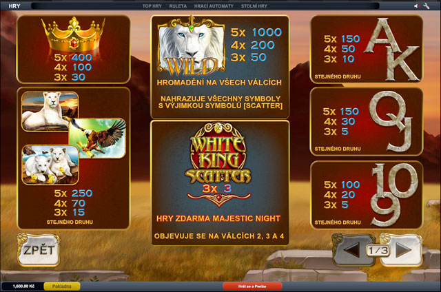 Automat White King zdarma