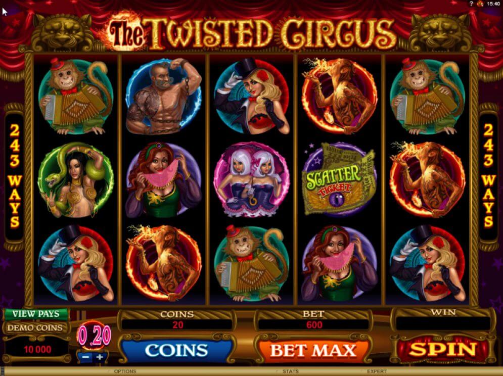 Automat zdarma neboli hra The Twisted Circus